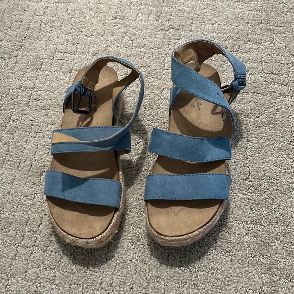 Blue target sandals